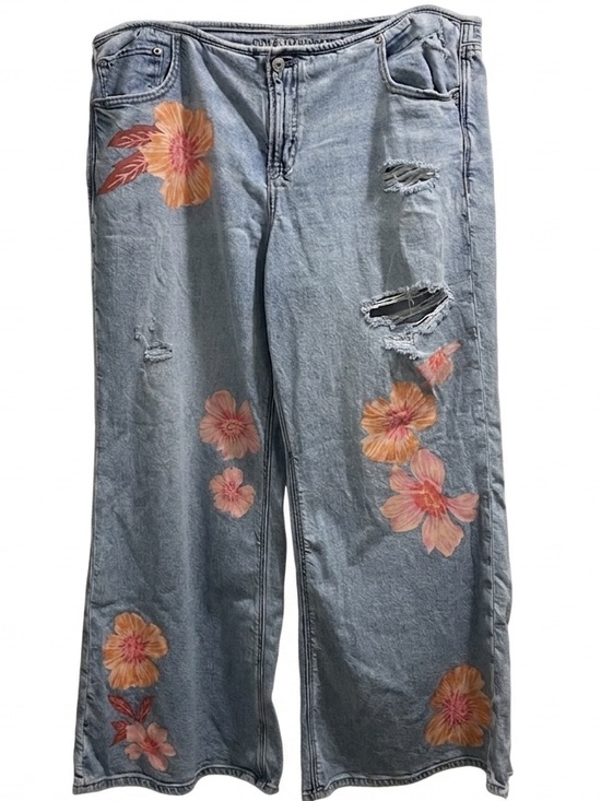 American Eagle Outfitters Denim - American Eagle AE Super Low-Rise Baggy Flare Floral Jean Size 18